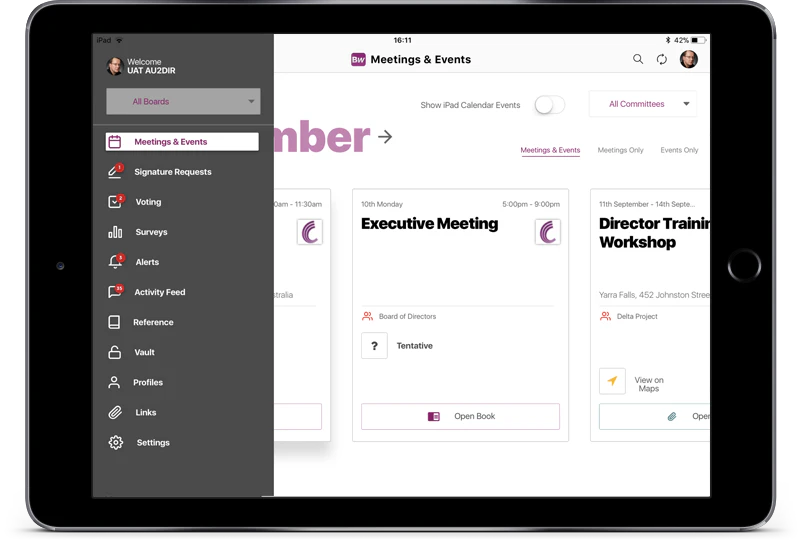 screenshot of Computershare BoardWorks